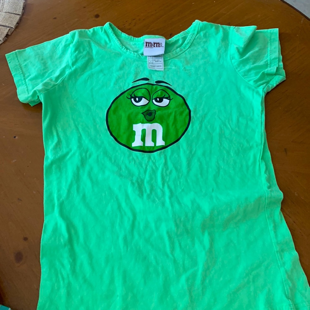 M&M’s green teeshirt retired green girl